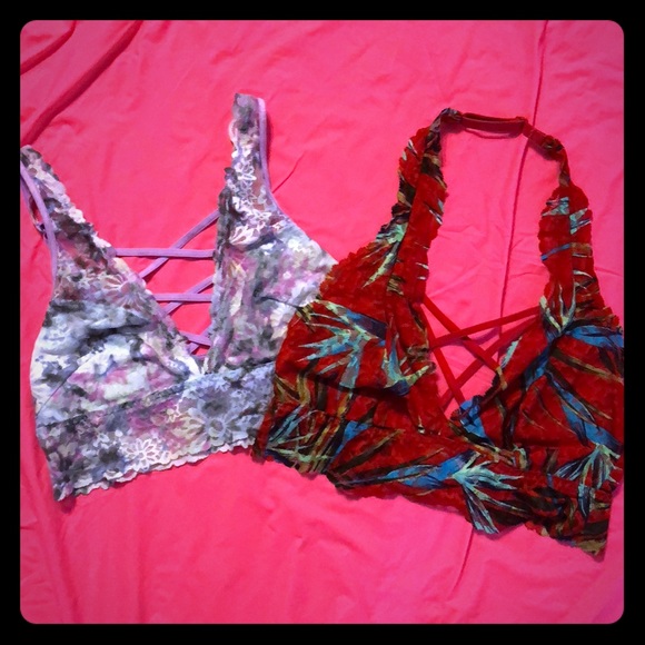 PINK Lace Layering Bralettes - Picture 1 of 5